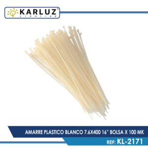 Amarre Plastico Blanco 7.6 X 400 16pulg Bolsa X 100 Mk | Karluz
